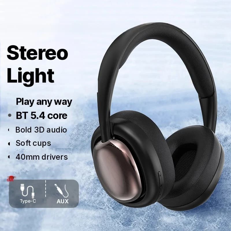 Cuffie Wireless Bluetooth Over-Ear con Microfono e Driver da 40mm