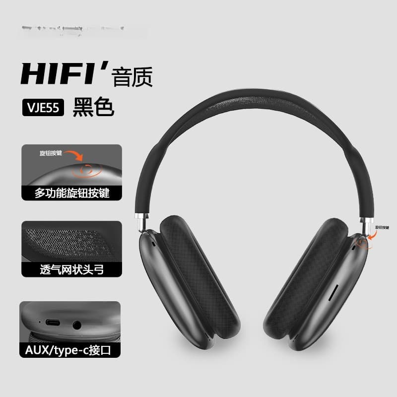 Cuffie Over-Ear Bluetooth 5.4 con Manopola Rotante e Radio FM