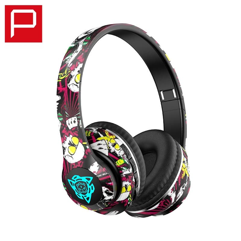 Cuffie Wireless Bluetooth Circumaurali Pieghevoli Design Graffiti