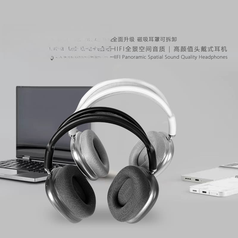 Cuffie Wireless Over-Ear con Coppe Auricolari Magnetiche e Archetto in Rete